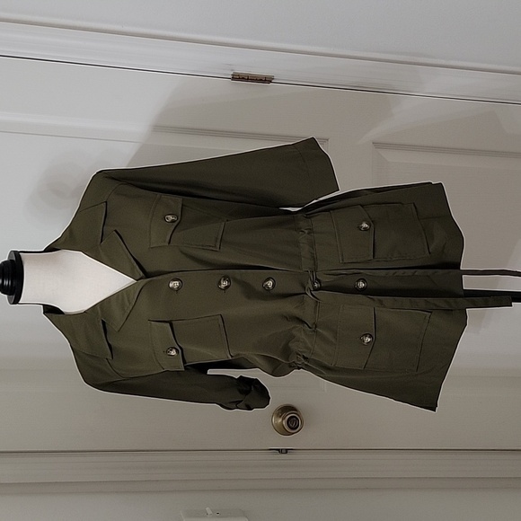 Linea by Louis Dell'Olio Size M Dark Olive Green Safari Shirt, Excellent Cond. - Picture 7 of 13